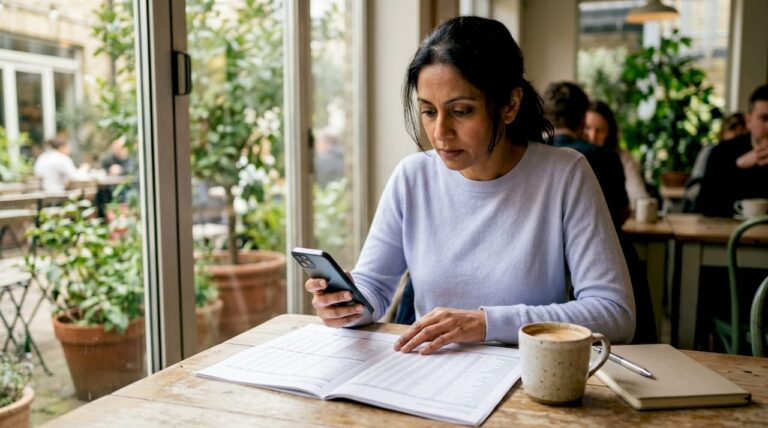 Financial analyst reviewing currency tracking reports