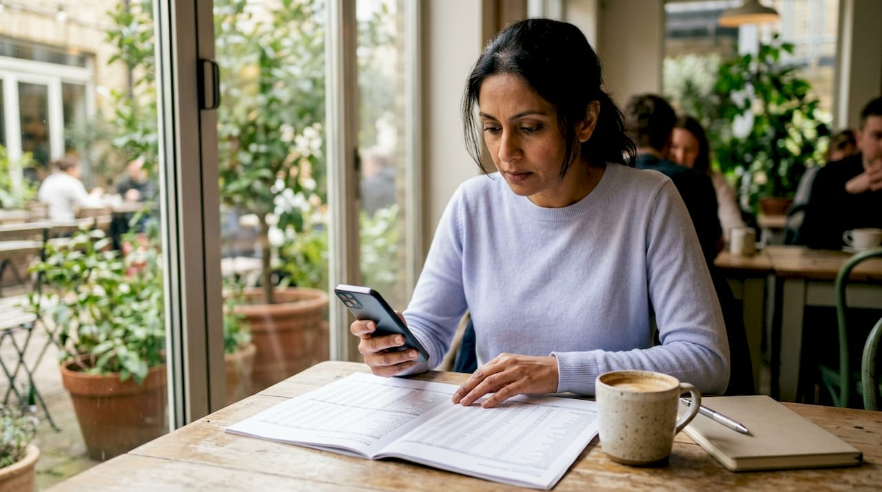 Financial analyst reviewing currency tracking reports